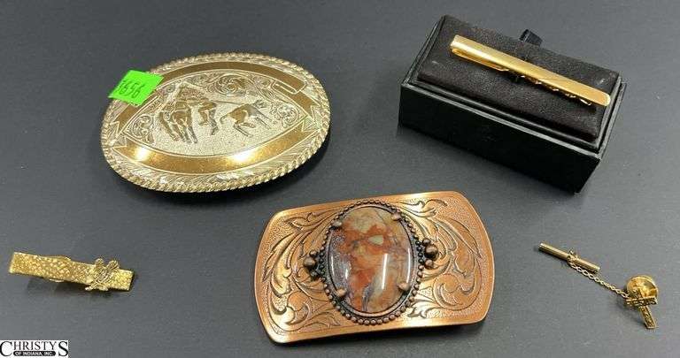Belt Buckles and Tie Tacks and Clip image