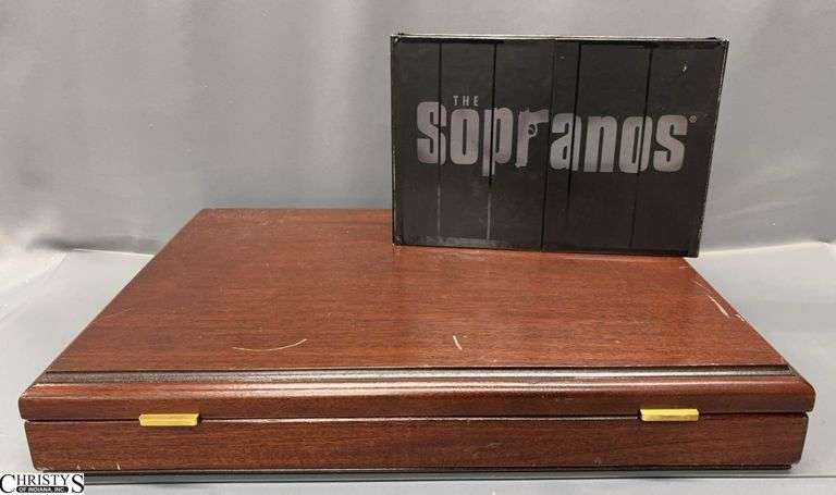 Poker Set in Case and Sopranos DVD Set - 20" x 15" of case image