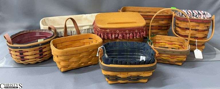 8 Longaberger Baskets - 14" x 8" of largest image