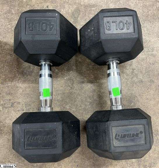 40Lb Rubber Coated Dumbbells image