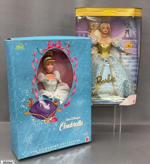 2 Collector Cinderella Barbie Dolls In Boxes image