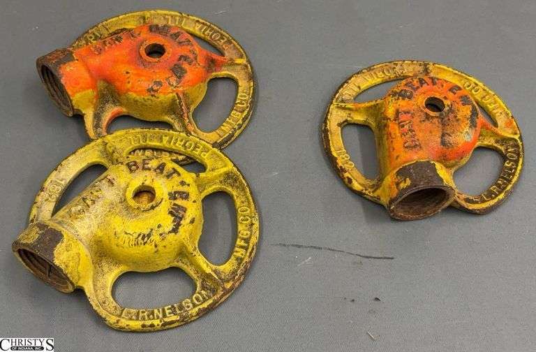 3 L. R. Nelson Manufacturing Cast Metal Sprinkler Heads - 4.5" D of each image
