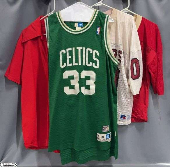 4 IU Basketball Jerseys/Shirts - Celtics Bird Jersey - Marked Size 44 and L - Some wear image