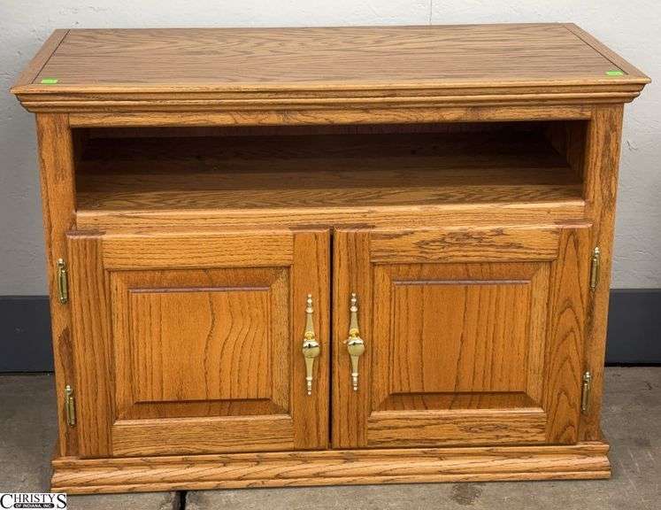 Oak Tone Media Stand - 34" x 17.5" x 25" image