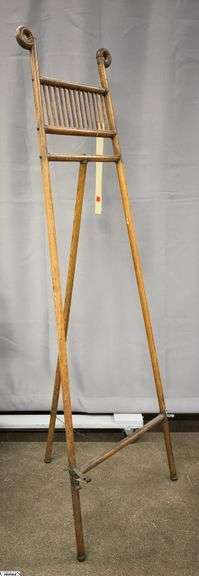 Antique Victorian Fold Away Easel 60" Tall image