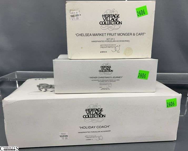 3 Dept 56, Chelsea Market Fruit Monger and Cart, Father Christmas Journey, Holiday Coach image