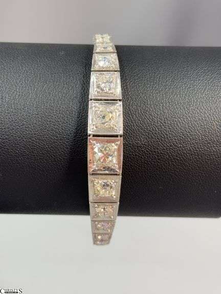 Platinum and Diamond Bracelet (there is 1 small diamond missing) image
