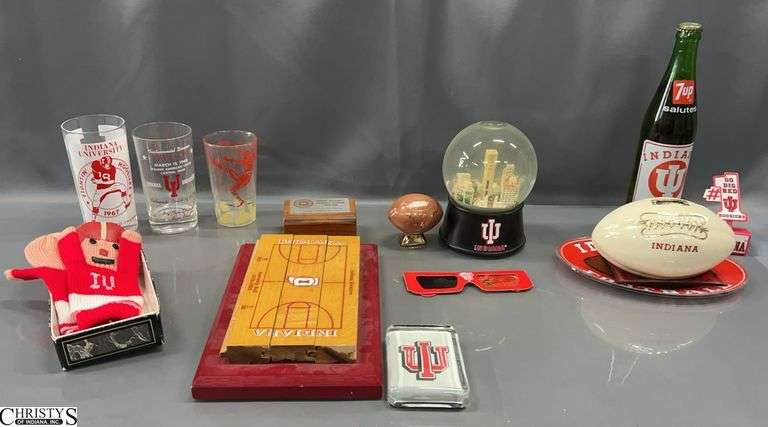 IU Assembly Hall Commemorative Piece, Assorted IU Hoosiers Memorabilia - 11" of largest image