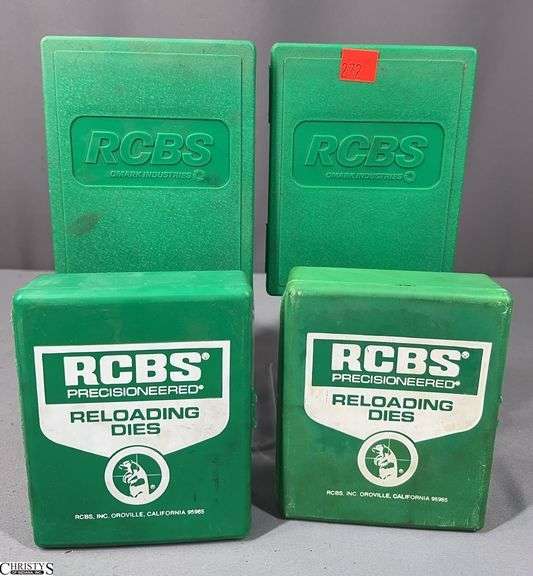 4 RCBS 2-Die Sets in Green Plastic Box-7/62 X 39 MM, 7MM Rem Mag, 8MM/06 and 6.5 Jap image
