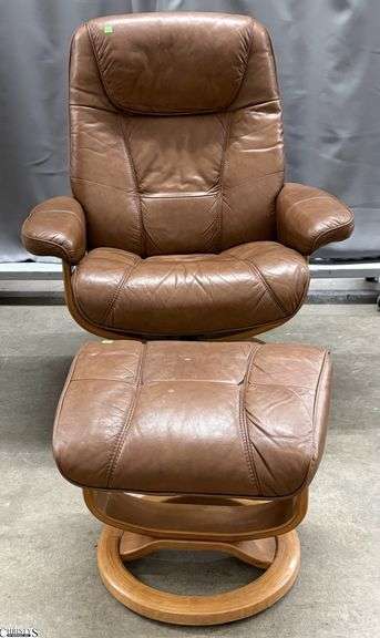 Paulliser Swivel Chair and Ottoman - 34" x 40" - 18" seat of chair - Some wear image