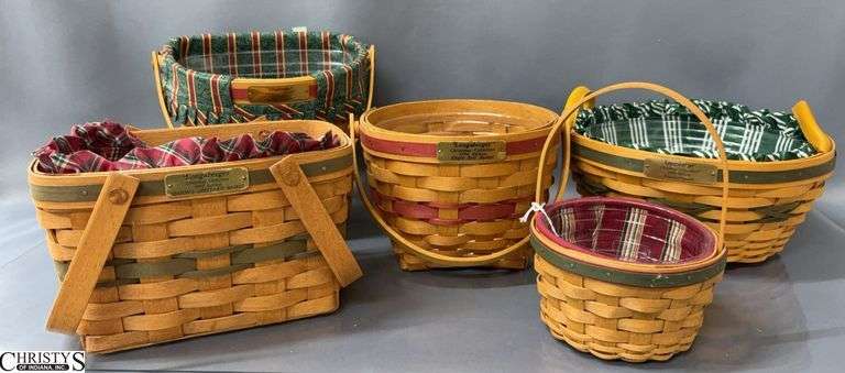 5 Longaberger Baskets - 10" x 5" of largest image