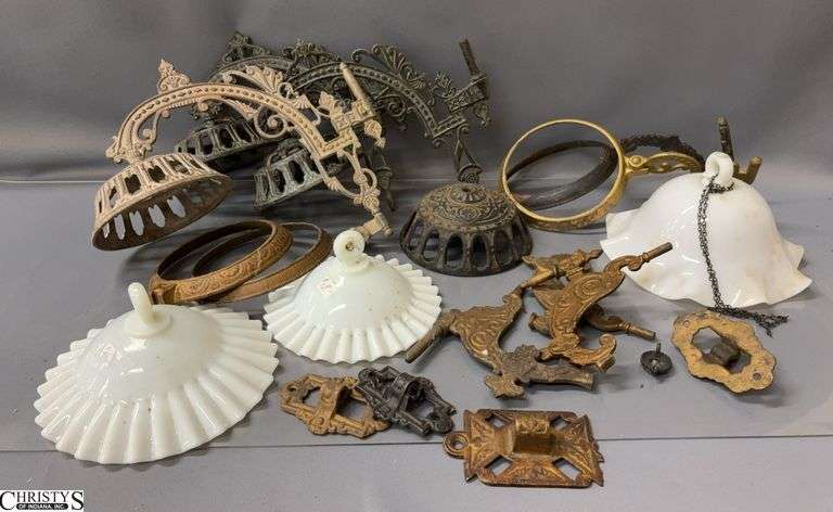 Victorian Style Wall Mount Oil Lamp Bracket Parts and Pieces - 12" of largest image