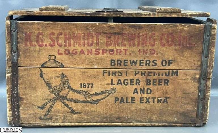K. G. Schmidt Brewing Co. Inc Logansport Indiana Wooden Crate - 19" x 12" x 11" image