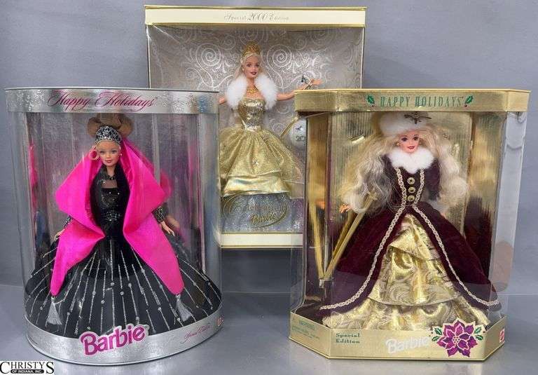 3 Holiday Collector Barbies, 2000 and 1998 image