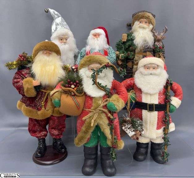 6 Santa Claus Figures - 19" of tallest image