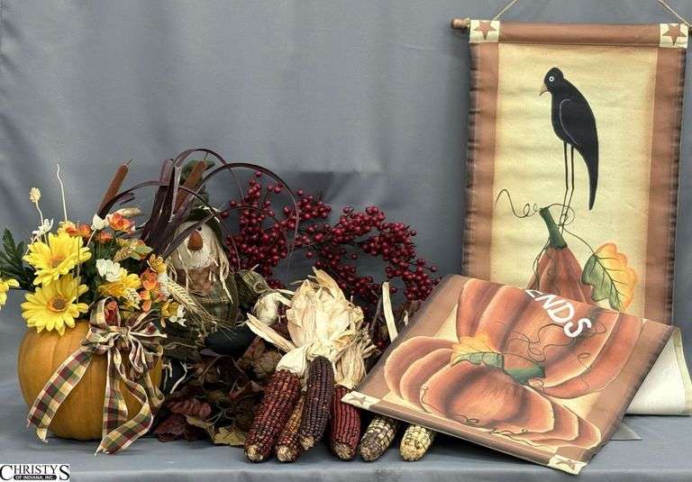 Assorted Fall Theme Decor - 23" of tallest image
