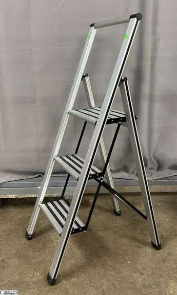 3 Step Slimline Aluminum Ladder 11292 250Lb Cap image