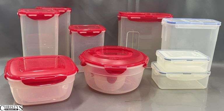 Lock & Lock Assorted Plastic Food Storage Containers - 9.5" of tallest image