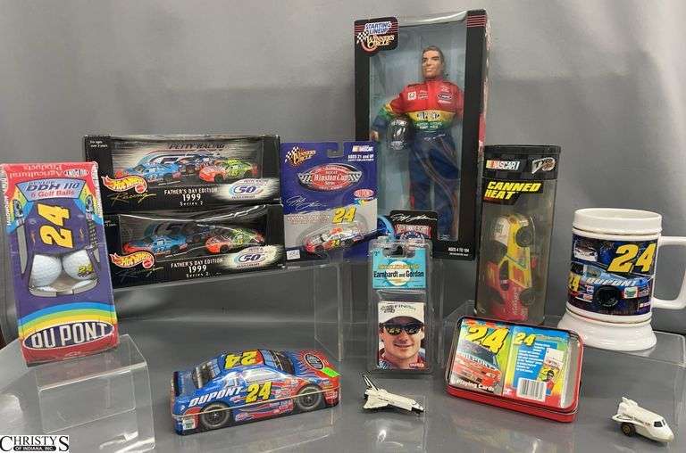 Starting Line Up, Winners Circle Nascar Jeff Gordon Collectibles, Doll, Stock Cars, Tyco RC, Stein image