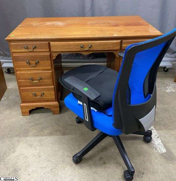 Willett Cherry Desk and Office Chair, Overall 47x25x30" image