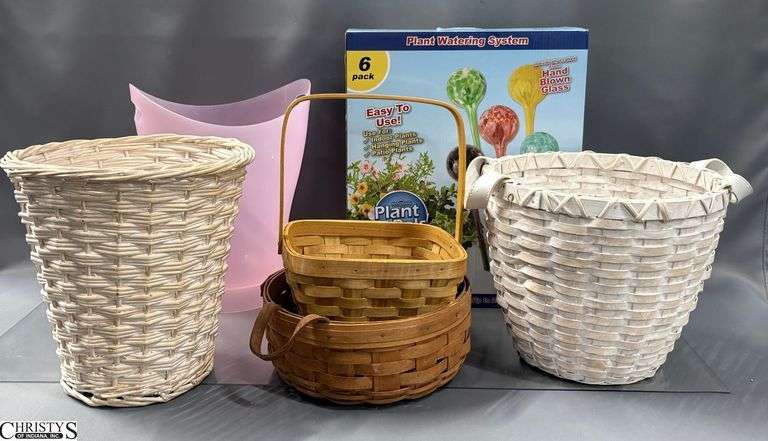 Wyndham Glass Plant Pals Waters, Assorted Baskets - 12" of glass waterers image