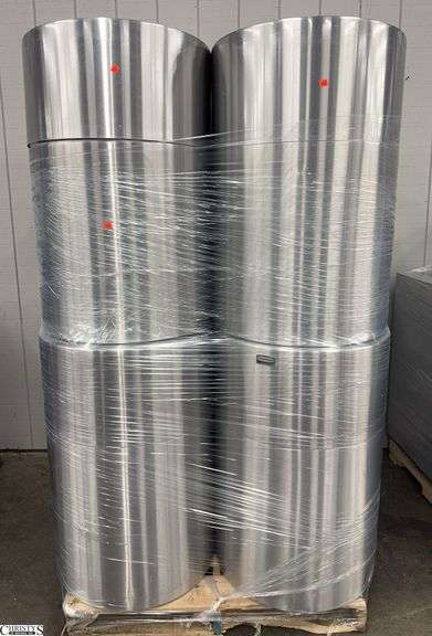 Stainless Trash Cans 41" Tallest, Wood Skid Included image