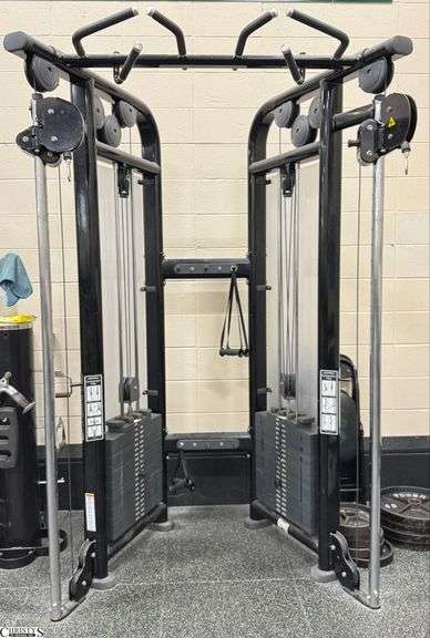 Life Fitness Dual Cable System 56x38x92. Only Comes with 4 Total Attachments 2 Smaller Straps with Handles, and 2 Longer With Handles image