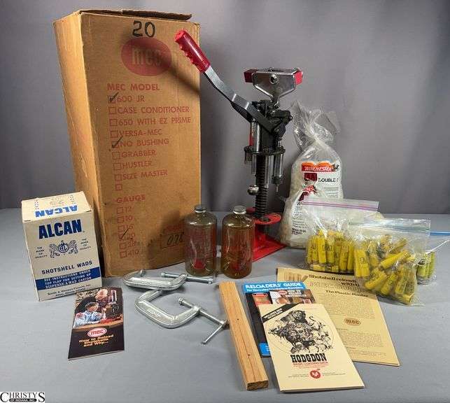 MEC 600 Jr. Shotshell Reloader in Box.  20 Gauge with Wads, Felt Wads and Winchester AA Empty Shot Shells image