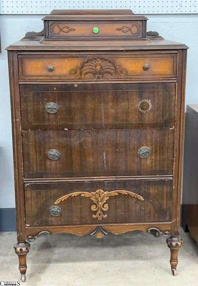 Antique Chest of Drawers, Missing Some Hardware and Has Wear, 32x19x51" Tall image