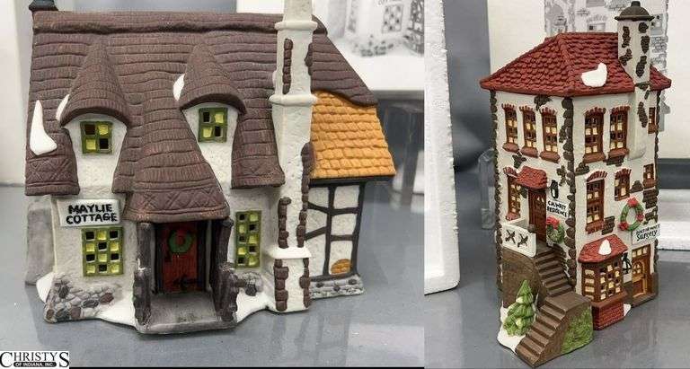 2 Dept 56, "Maylie Cottage" and "C.H. Watt Physician" Heritage Village Collection "Dickens Village" image