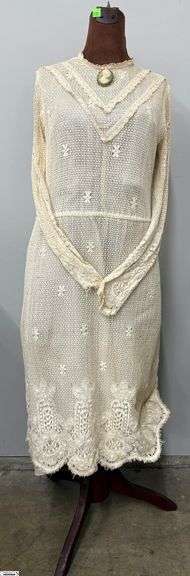 Vintage Dressmakers Form w/ Dress - 55" as sits - some wear image