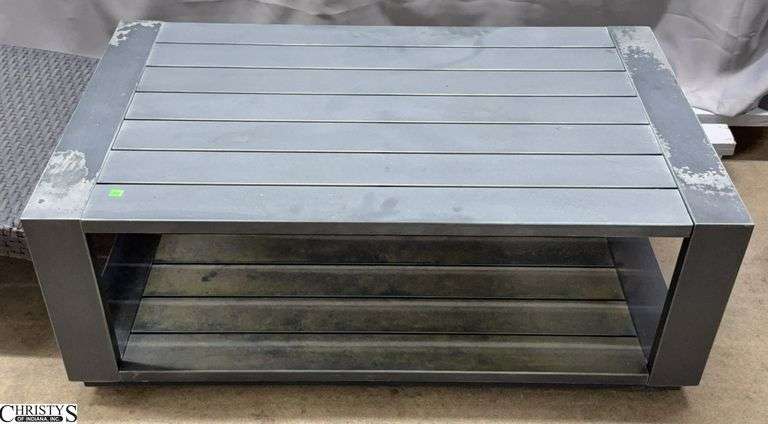 Metal Outdoor Coffee Table, 48x29x18" image