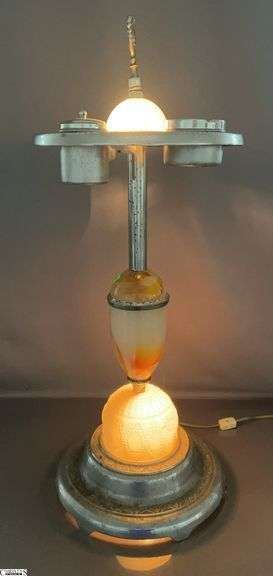 Vintage Lighted Smokers Stand, Has Some Wear 29" image