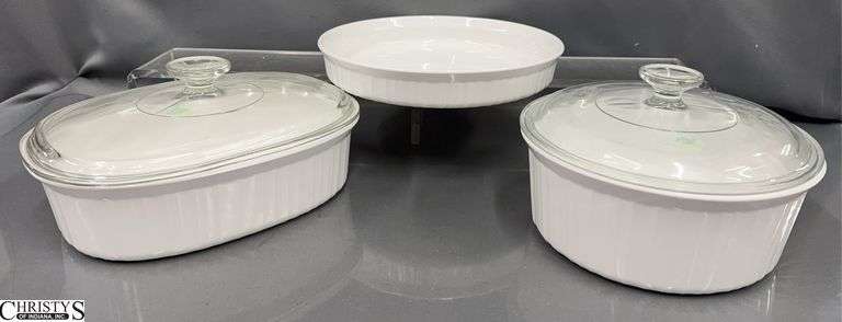 French White Corning Ware Bakers, Round 2.5 Liter image