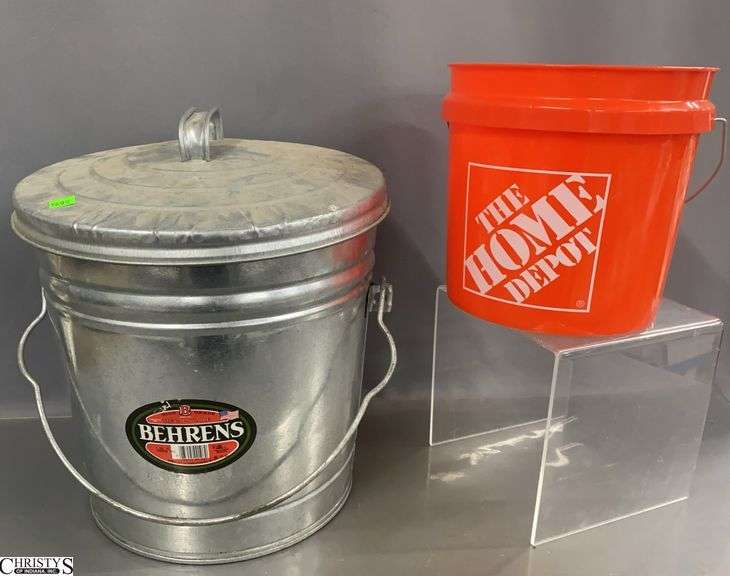 Aluminum Feed Bucket and 3 Gallon Orange Bucket image