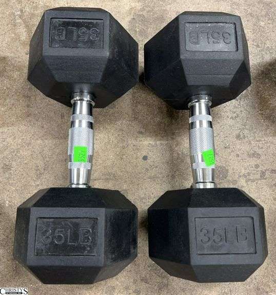 35Lb Rubber Coated Dumbbells image