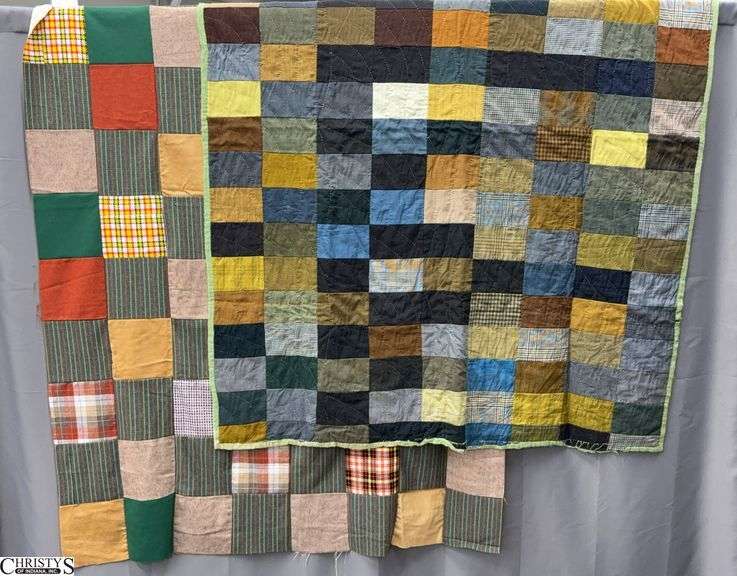 2 Lodge Style Handmade Quilts - 58" x 90" of largest image