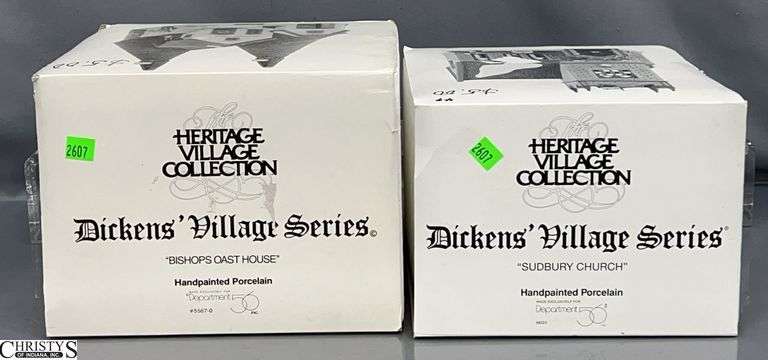 2  Dept 56, "Bishops Oast House" and "Sudbury Church" Heritage Village Collection "Dickens Village" image