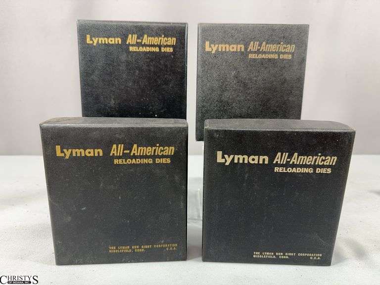 4 Lyman A-A 2-Die Rifle Sets-6.5 Carc., 222 Rem., 25 Rem., and 35 Rem image