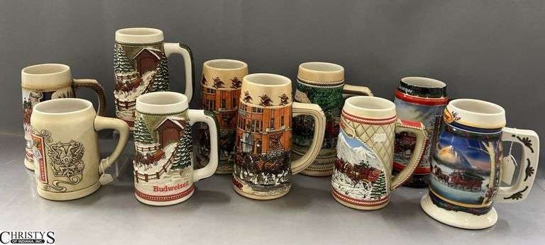10 Anheuser Busch Budweiser Steins - 8" of tallest image