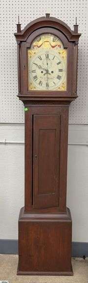 Antique Grandfather Clock, Missing Parts Has Some Damage to Case, Hands Are Loose Overall Height 83" image