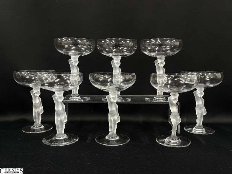 8 Bayel Crystal Frosted Bacchus Champagne Coupe - 4" x 5.5" of each image