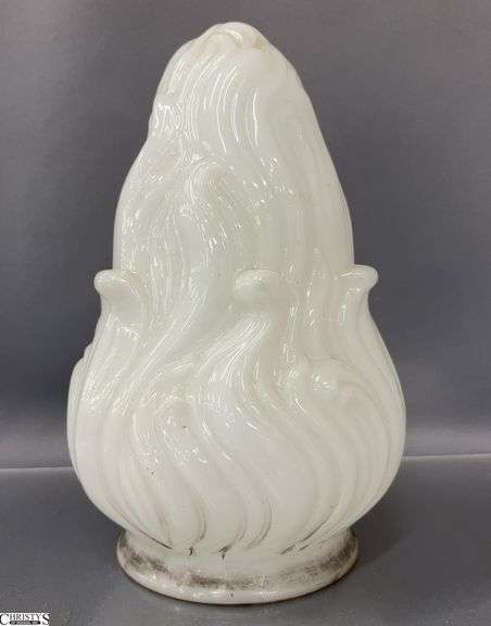 11" White Glass Flame Lamp Shade - 5" of opening (shade only) image