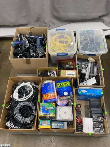 Skid of Power Cords, Computer Cords, Blank Discs and Cassettes, Misc - SKID NOT INCLUDED image