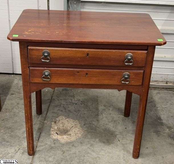 Bob Timberlake Two Drawer Side Table - 26" x 17" x 25" - some finish wear image