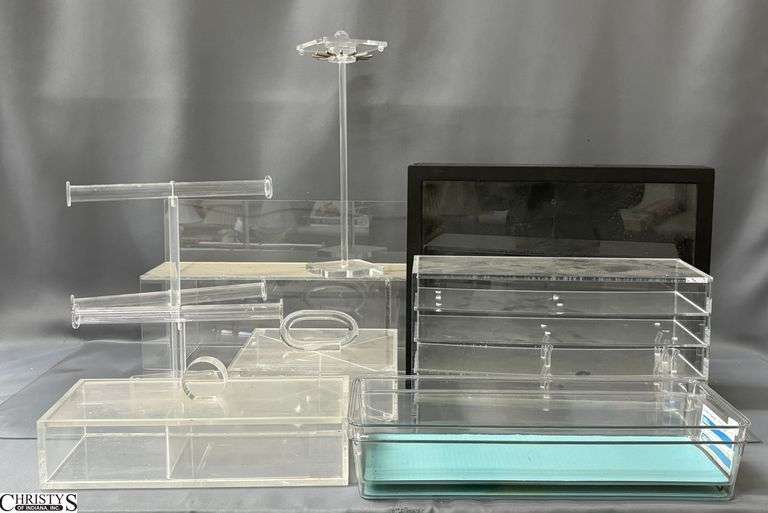 Assorted Acrylic Display/Storage PIeces - 28" of largest piece image