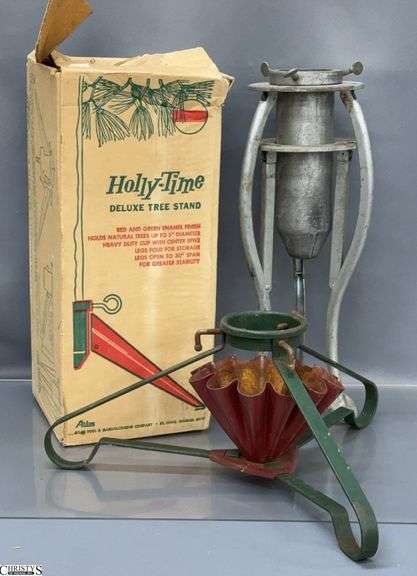 3 Vintage Christmas Tree Stands - 14" of tallest as sits image