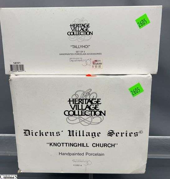 2 Dept 56 "Tallyho" and Dickens Village "Knottinghill Church" image