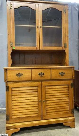 2pc Buffet Cabinet With Some Damage To Lower Door Overall Measure 36x18x69" image