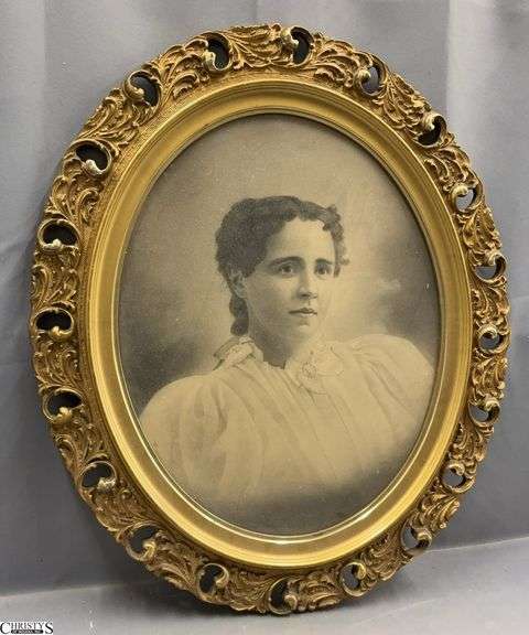 Ornate Oval Framed Portrait Photo - 23" x 26" of frame image